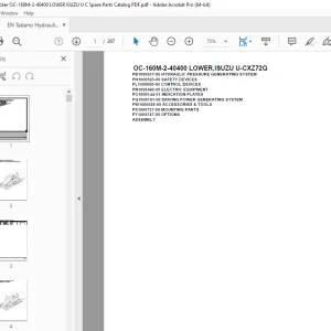 Tadano Crane OC-160M-2-40400 LOWER,ISUZU U-CXZ72Q Parts Manual - PDF DOWNLOAD
