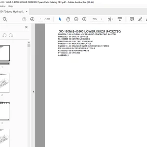 Tadano Crane OC-160M-2-40500 LOWER,ISUZU U-CXZ72Q Parts Manual PDF