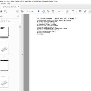 Tadano Crane OC-160M-2-40600 LOWER,ISUZU KC-CYZ82Q1 Parts Manual PDF