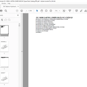 Tadano Crane OC-160M-2-40700 LOWER,ISUZU KC-CXZ81Q1 Parts Manual PDF