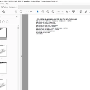 Tadano Crane OC-160M-2-41000 LOWER,ISUZU KC-CYZ82Q2 Parts Manual PDF
