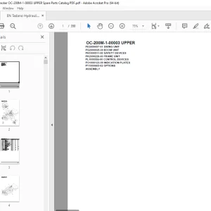 Tadano Crane OC-200M-1-00003 UPPER Parts Manual PDF