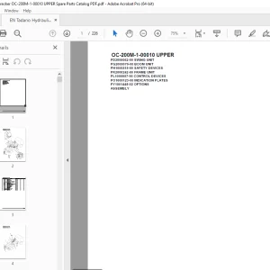 Tadano Crane OC-200M-1-00010 UPPER Parts Manual - PDF DOWNLOAD