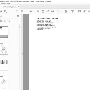 Tadano Crane OC-200M-1-00011 UPPER Parts Manual - PDF DOWNLOAD