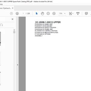 Tadano Crane OC-200M-1-00013 UPPER Parts Manual - PDF DOWNLOAD