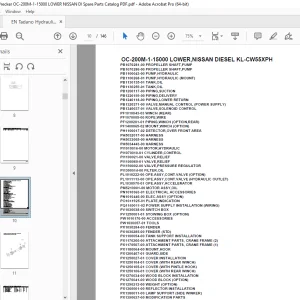 Tadano Crane OC-200M-1-15000 LOWER,NISSAN DIESEL KL-CW55XPH Parts Manual PDF