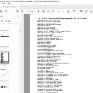 Tadano Crane OC-200M-1-15100 LOWER,NISSAN DIESEL KL-CD55XHHD Parts Manual PDF
