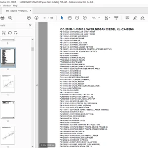 Tadano Crane OC-200M-1-15500 LOWER,NISSAN DIESEL KL-CX48ENH Parts Manual