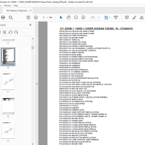 Tadano Crane OC-200M-1-15600 LOWER,NISSAN DIESEL KL-CD48AHD Parts Manual PDF