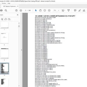 Tadano Crane OC-200M-1-20100 LOWER,MITSUBISHI KC-FV512PY Parts Manual PDF