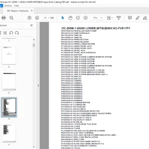 Tadano Crane OC-200M-1-20200 LOWER,MITSUBISHI KC-FV511PY Parts Manual PDF