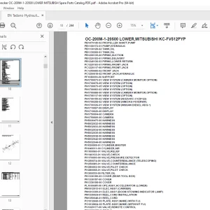 Tadano Crane OC-200M-1-20500 LOWER,MITSUBISHI KC-FV512PYP Parts Manual PDF