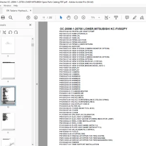 Tadano Crane OC-200M-1-20700 LOWER,MITSUBISHI KC-FV502PY Parts Manual PDF