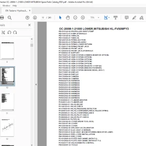 Tadano Crane OC-200M-1-21000 LOWER,MITSUBISHI KL-FV50MPY3 Parts Manual PDF