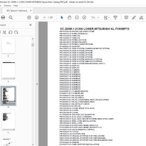 Tadano Crane OC-200M-1-21200 LOWER,MITSUBISHI KL-FV50MPY2 Parts Manual PDF