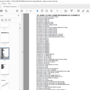 Tadano Crane OC-200M-1-21300 LOWER,MITSUBISHI KL-FV50MPY3 Parts Manual PDF