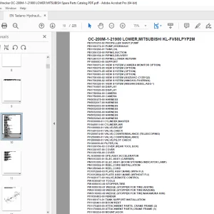 Tadano Crane OC-200M-1-21900 LOWER,MITSUBISHI KL-FV50LPYP2M Parts Manual PDF
