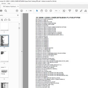 Tadano Crane OC-200M-1-22000 LOWER,MITSUBISHI PJ-FV50JPYP5M Parts Manual PDF