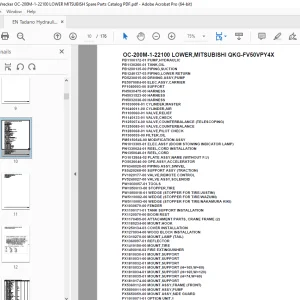 Tadano Crane OC-200M-1-22100 LOWER,MITSUBISHI QKG-FV50VPY4X Parts Manual PDF