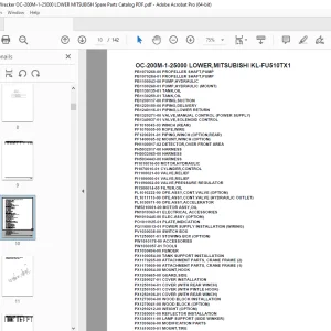 Tadano Crane OC-200M-1-25000 LOWER,MITSUBISHI KL-FU510TX1 Parts Manual PDF