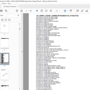 Tadano Crane OC-200M-1-25200 LOWER,MITSUBISHI KL-FU50JTX2 Parts Manual PDF