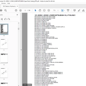 Tadano Crane OC-200M-1-25300 LOWER,MITSUBISHI KL-FY50JNX1 Parts Manual PDF