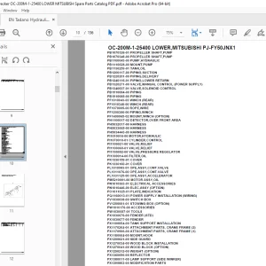 Tadano Crane OC-200M-1-25400 LOWER,MITSUBISHI PJ-FY50JNX1 Parts Manual PDF