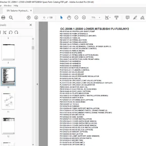Tadano Crane OC-200M-1-25500 LOWER,MITSUBISHI PJ-FU50JNY2 Parts Manual PDF