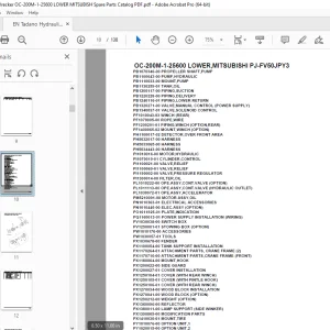 Tadano Crane OC-200M-1-25600 LOWER,MITSUBISHI PJ-FV50JPY3 Parts Manual PDF