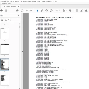Tadano Crane OC-200M-1-30100 LOWER,HINO KC-FS4FRDA Parts Manual PDF