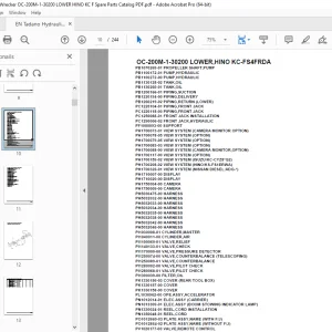 Tadano Crane OC-200M-1-30200 LOWER,HINO KC-FS4FRDA Parts Manual PDF
