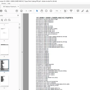 Tadano Crane OC-200M-1-30600 LOWER,HINO KC-FS4FRFA Parts Manual PDF