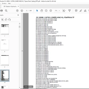 Tadano Crane OC-200M-1-30700 LOWER,HINO KL-FS4FRHA-TF Parts Manual PDF