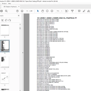 Tadano Crane OC-200M-1-30800 LOWER,HINO KL-FS4FRHA-TF Parts Manual PDF