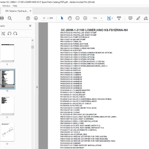 Tadano Crane OC-200M-1-31100 LOWER,HINO KS-FS1ERWA-NH Parts Manual PDF