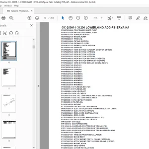 Tadano Crane OC-200M-1-31200 LOWER,HINO ADG-FS1ERYA-KA Parts Manual PDF
