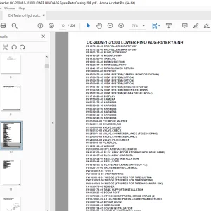 Tadano Crane OC-200M-1-31300 LOWER,HINO ADG-FS1ERYA-NH Parts Manual PDF
