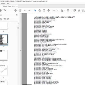 Tadano Crane OC-200M-1-31500 LOWER,HINO LKG-FS1ERBA-QFF Parts Manual PDF