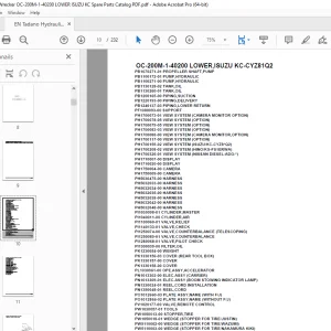 Tadano Crane OC-200M-1-40200 LOWER,ISUZU KC-CYZ81Q2 Parts Manual PDF