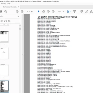 Tadano Crane OC-200M-1-40300 LOWER,ISUZU KC-CYZ81Q2 Parts Manual PDF