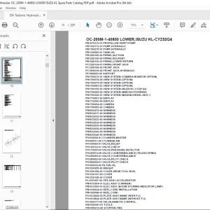 Tadano Crane OC-200M-1-40800 LOWER,ISUZU KL-CYZ52Q4 Parts Manual PDF