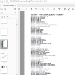 Tadano Crane OC-200M-1-45000 LOWER,ISUZU KL-CYZ23Q3JT Parts Manual PDF