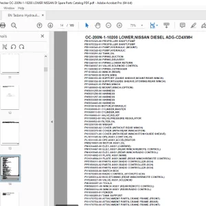 Tadano Crane OC-200N-1-10200 LOWER,NISSAN DIESEL ADG-CD4XMH Parts Manual PDF
