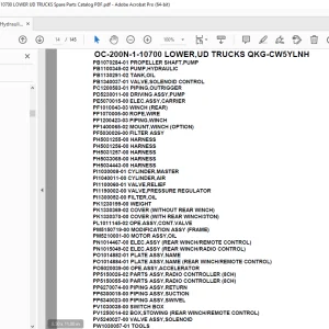Tadano Crane OC-200N-1-10700 LOWER,UD TRUCKS QKG-CW5YLNH Parts Manual PDF