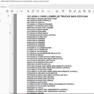 Tadano Crane OC-200N-1-10800 LOWER,UD TRUCKS QKG-CD5YLNH Parts Manual PDF