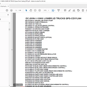 Tadano Crane OC-200N-1-10900 LOWER,UD TRUCKS QPG-CD5YLNH Parts Manual PDF