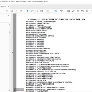 Tadano Crane OC-200N-1-11000 LOWER,UD TRUCKS 2PG-CD5BLNH Parts Manual - PDF DOWNLOAD