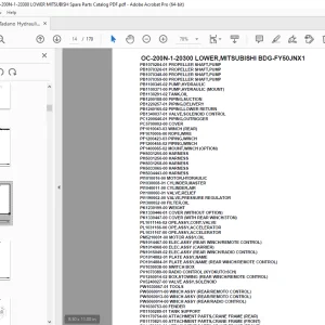Tadano Crane OC-200N-1-20300 LOWER,MITSUBISHI BDG-FY50JNX1 Parts Manual PDF