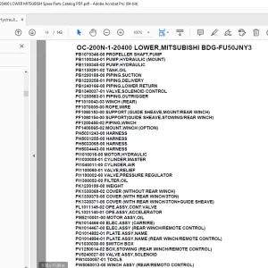 Tadano Crane OC-200N-1-20400 LOWER,MITSUBISHI BDG-FU50JNY3 Parts Manual PDF
