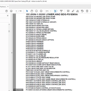 Tadano Crane OC-200N-1-30200 LOWER,HINO BDG-FS1EMXA Parts Manual PDF